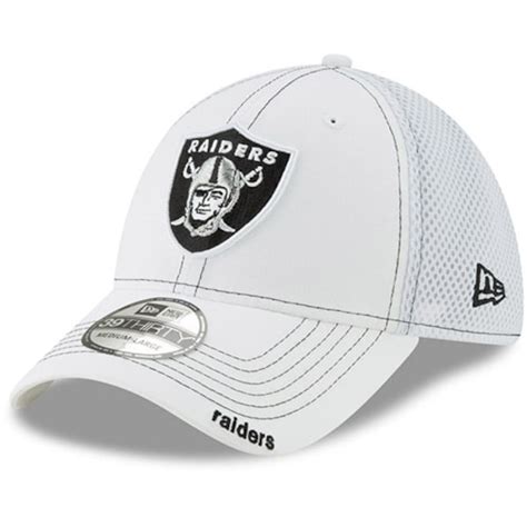 Men's Oakland Raiders New Era White 39THIRTY Neo Flex Hat