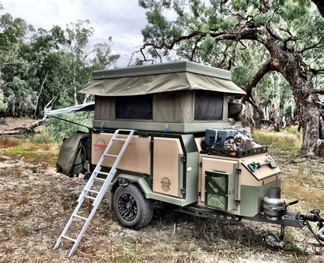 Conqueror UEV390 off-road camper trailer with Bunutec roof top tent ...