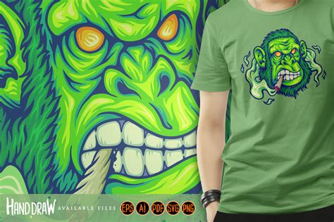 Joint Angry Gorilla Cannabis Smoke Graphic by artgrarisstudio · Creative Fabrica