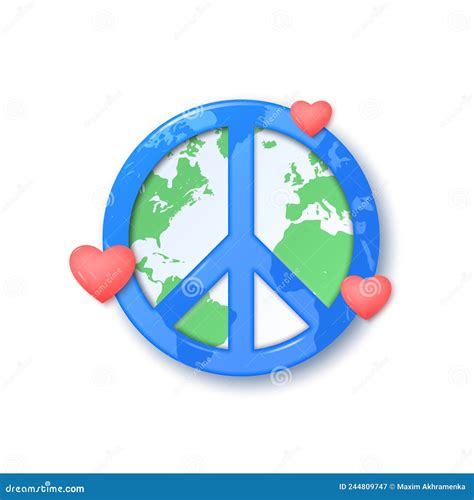 Peace and Heart Symbol Isolated on White Background. Stock Vector - Illustration of green, icon ...