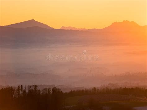 Sunset over the Swiss Alps stock image. Image of swiss - 91780227