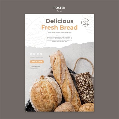 Bread poster template design | Free PSD File