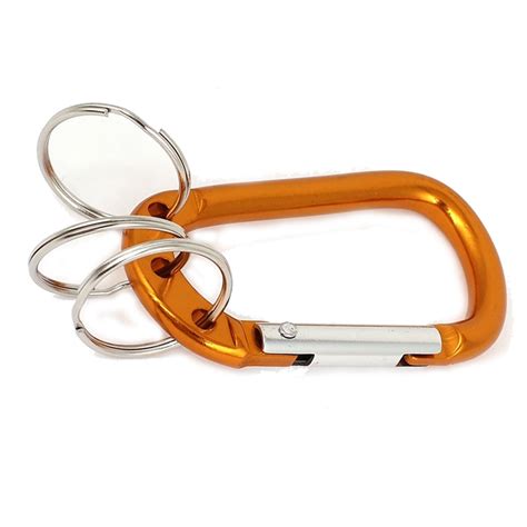 Aluminum Carabiner D-Ring Hook 3 Split Clip Keychain Orange M3Z1 191466320471 | eBay