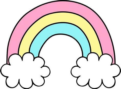 View full size #rainbow #cute #png #cloud #rainbows #clipart #rainbowclipart - Cute Rainbow ...