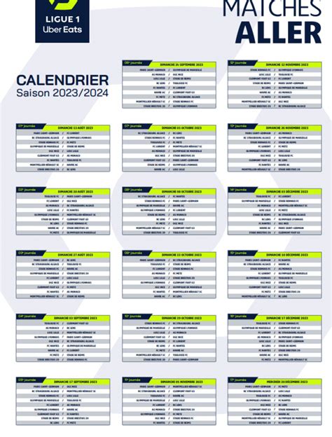 Calendrier 2023 2024 Ligue 2 - Image to u