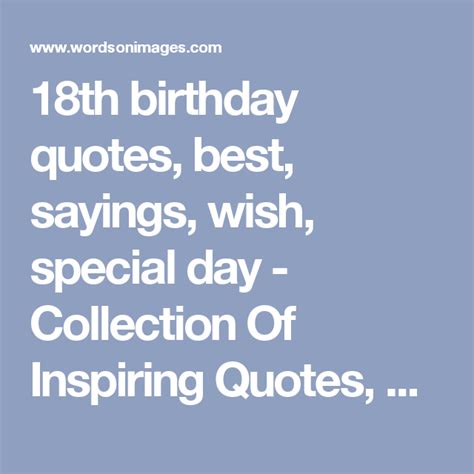 18th birthday quotes, best, sayings, wish, special day - Collection Of Inspiring Quotes, Sayings ...