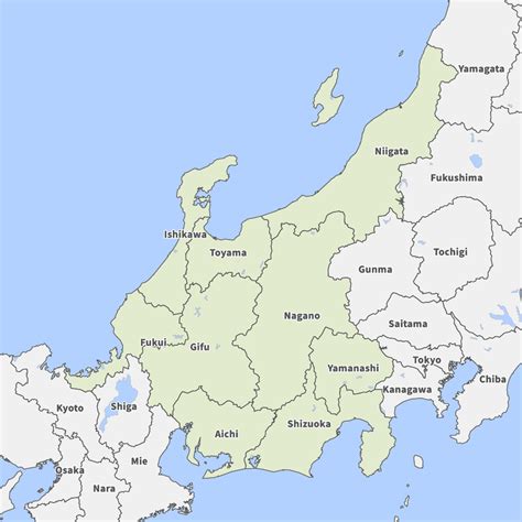 Map of Chubu region | Map-It