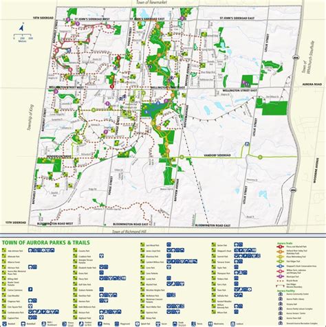 Aurora parks and trails map - Ontheworldmap.com