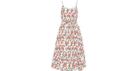 RHODE Lea Floral Cotton Midi Dress - Lyst