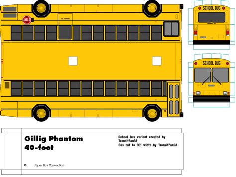 Pin by nesmithj on paper School bus Templates | Free paper models, School bus, Paper models