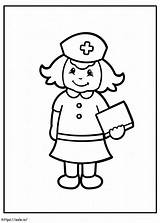 Smiling Child Nurse coloring page sketch template