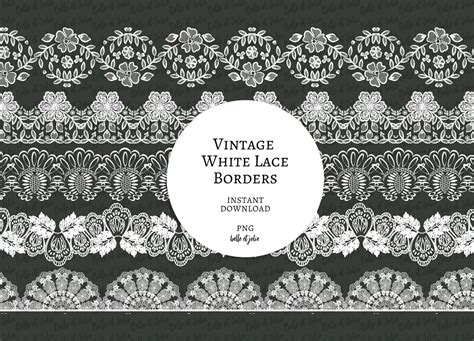 Vintage Lace Borders Clip Art, White Lace Clipart, Lace Png ...