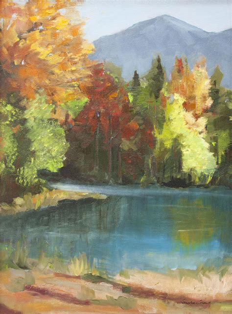 Autumn Lake Painting by Sandra Charlebois - Pixels