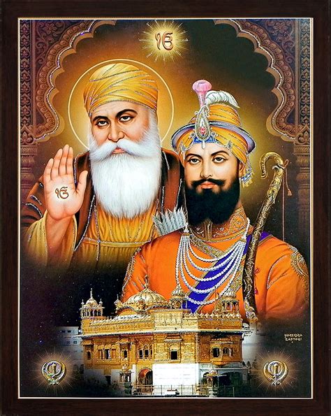 Buy HandicraftStore Guru Gobind Singh ji and Guru nanak dev ji with Golden Temple and Sikh ...