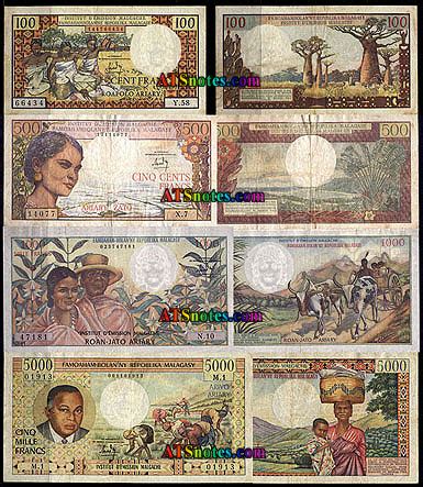 Madagascar banknotes - Madagascar paper money catalog and Madagascar ...