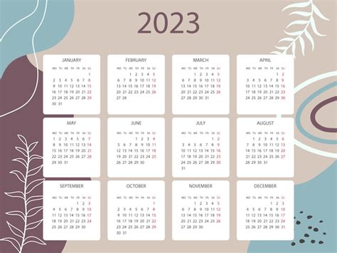 Calendario 2023 con diseño abstracto | Vector Premium