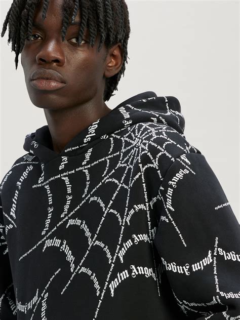 SPIDER WEB HOODIE in black - Palm Angels® Official