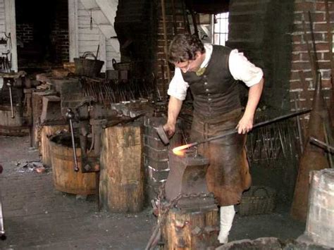 Blacksmith during Colonial Times | Blacksmith making nails | Early ...