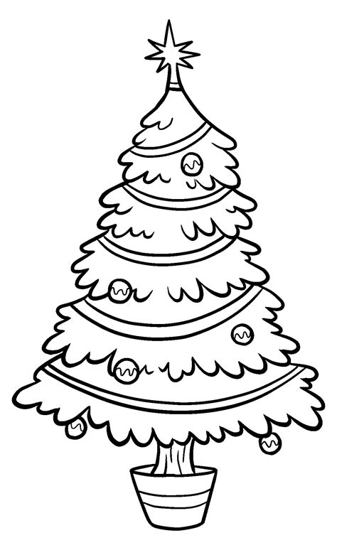 Christmas-Tree-Clip-Art-bw - Tim's Printables