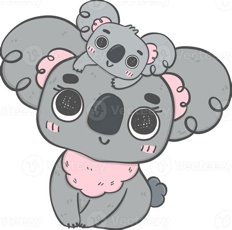 Sweet Mother's Day Koala Hug . Adorable Cartoon Hand Drawing Illustrating Love and Affection ...