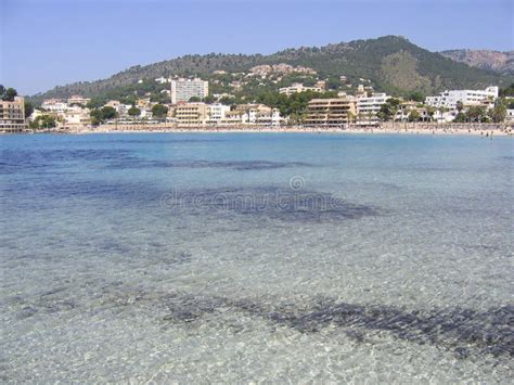 Paguera Beach and Hotels in Mallorca Stock Photo - Image of vacation ...