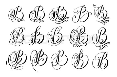 calligraphy lettering script font B set | Stock vector | Colourbox