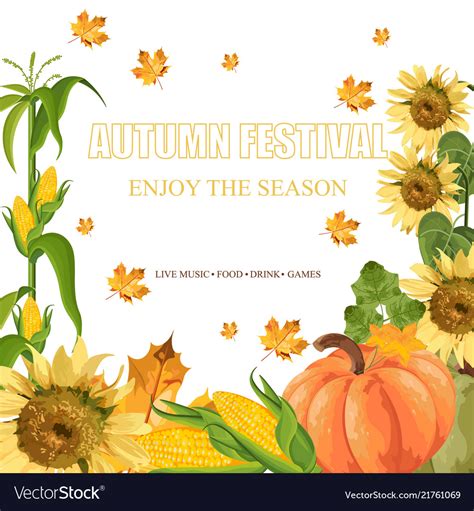 Pumpkins harvest autumn seasonal banner Royalty Free Vector