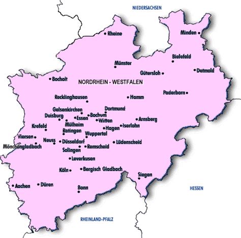 Travels Through Germany - Map of Nordrhein-Westfalen