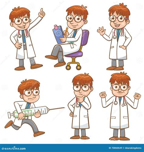 Doctor Cartoon Character Set Stock Vector - Illustration of character, worker: 70860649