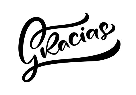 Gracias Thank you in Spanish Modern brush calligraphy 375977 Vector Art at Vecteezy