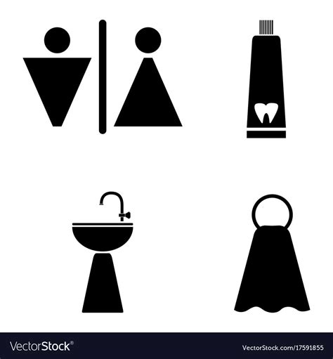 Bathroom icon set Royalty Free Vector Image - VectorStock