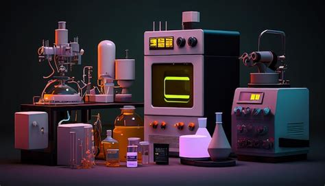 Premium AI Image | All chemical equipment for moderated chemical laboratory