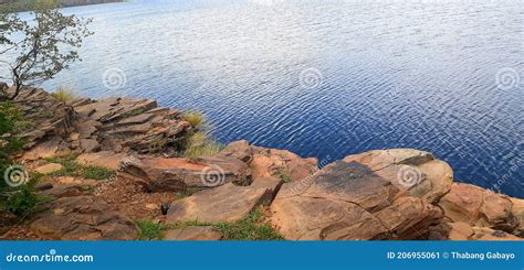 Taung Dam waters stock image. Image of coast, geology - 206955061