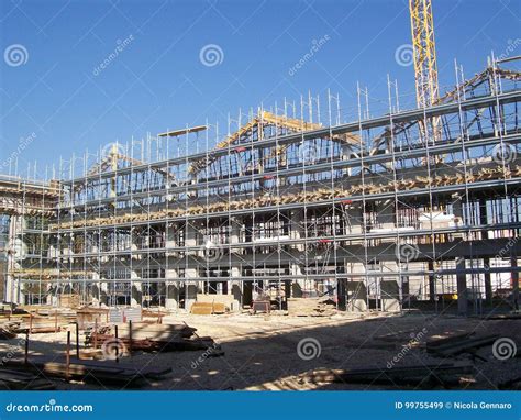 Gym building construction stock image. Image of architecture - 99755499