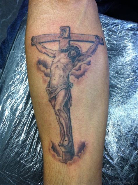 Arm Tattoo Of Jesus On The Cross