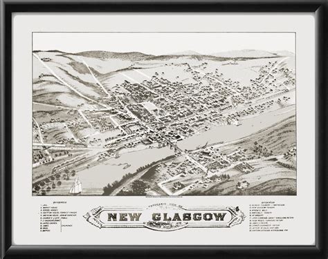 New Glasgow - Nova Scotia 1878 Restored Map | Vintage City Maps