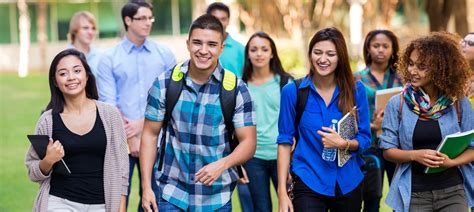 Diverse High School Or College Students Walking On Campus - Public ...