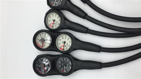 Double Console 2 Pressure / Depth Gauge Diving Gauge With Low Pressure Rubber Hose - Buy Dive ...