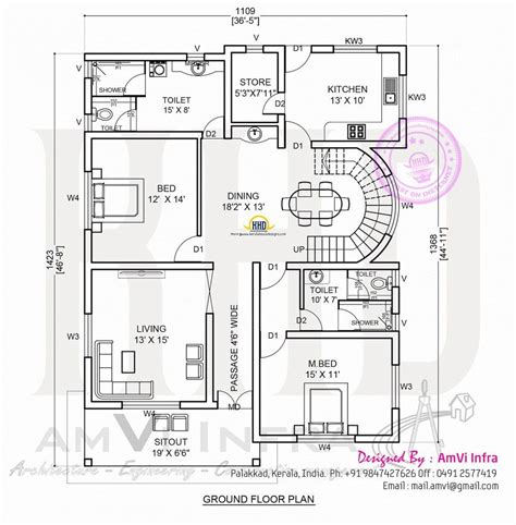 Four Bedroom Duplex Floor Plan - floorplans.click