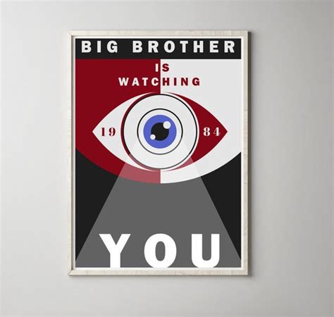 1984 Big Brother Poster Literary Art Print George Orwell | Etsy