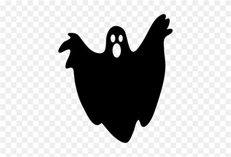 Black Ghost Silhouette - Ghost PNG - FlyClipart | ลวดลายขาวดำ