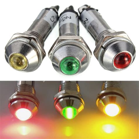 8mm LED Dashboard Panel Indicator Warning Light Bulb Lamp 12V For Car Lorry Boat Sale - Banggood ...