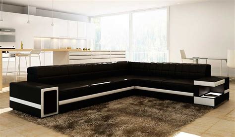 The 6106 modern bonded leather sectional sofa features flat, wide ...