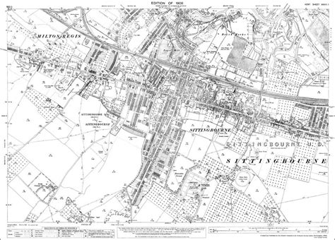 Old map of Sittingbourne and Milton Regis in 1908 | Old map, Old maps, Map