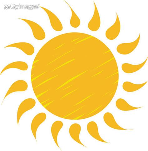 Happy Hot Summer Sun Drawn Art Doodle Character illustration Icon 이미지 (1408328561) - 게티이미지뱅크