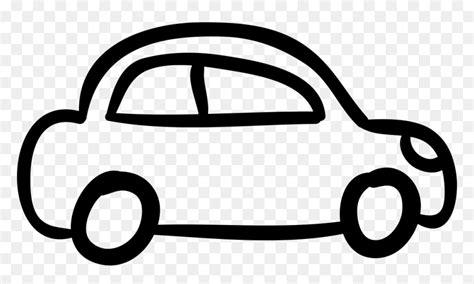 Car Outlined Vehicle Side View - Cartoon Side View Car Png, Transparent Png - vhv