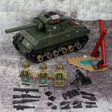 American M4 Sherman Tank Lego American Military Set Fit