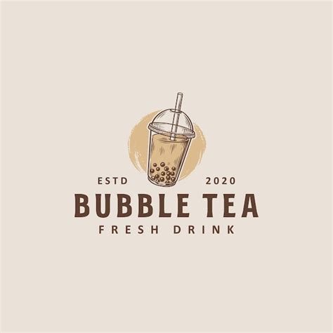 Premium Vector | Bubble tea logo design template