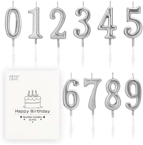 Amazon.com: Dollet Silver Birthday Candles Number 1 Cake Topper Decoration Glitter Candle for ...