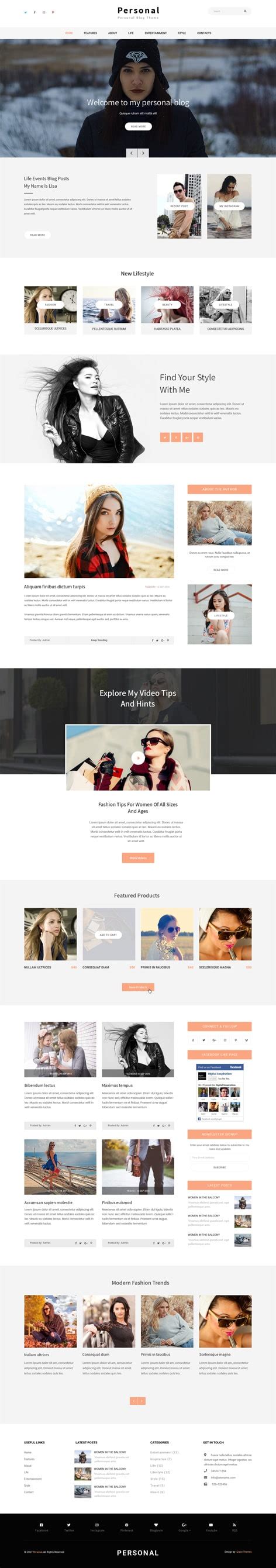 Personal WordPress theme for Profile, Blogger and Portfolio